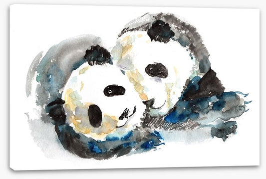 Playful panda bears