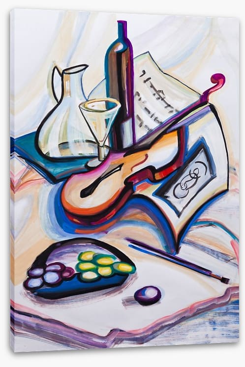 Violin and wine