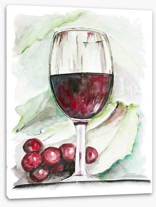 Red wine and grapes