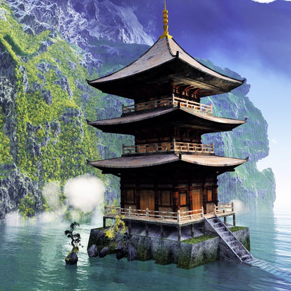 Buddhist temple in the mountains
