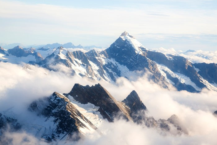 Mount Cook in the clouds