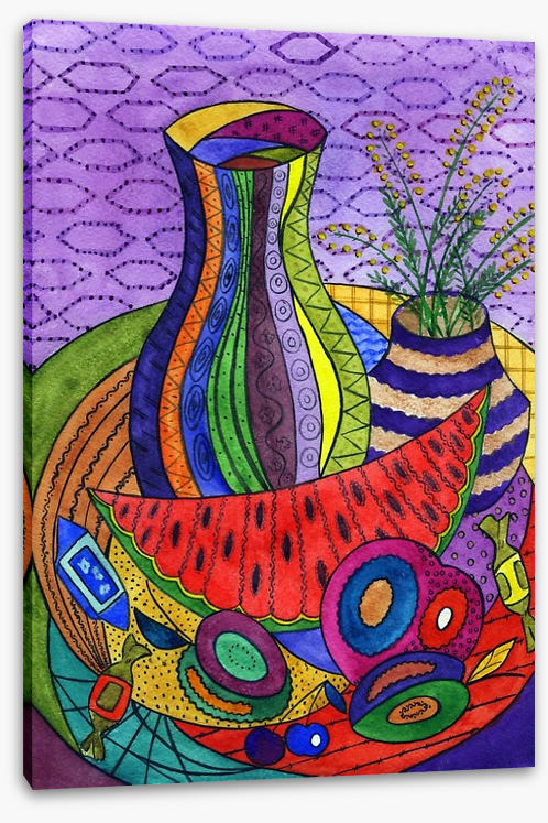 Pitcher with fruit