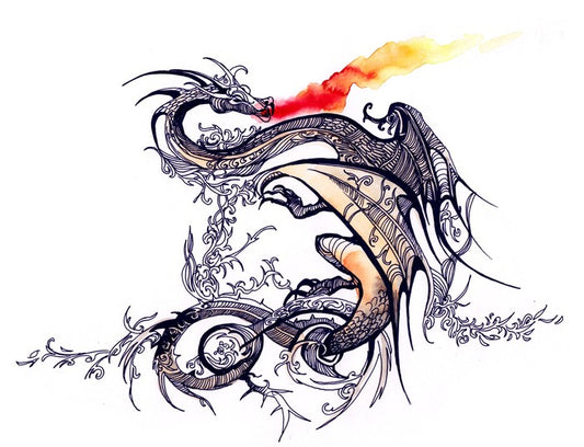 Chinese dragon flames