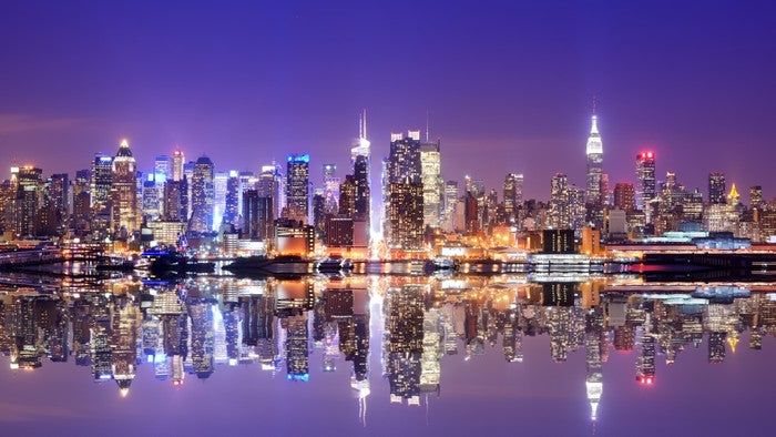 Manhattan skyline reflections
