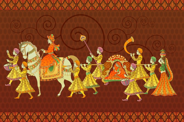 The wedding procession
