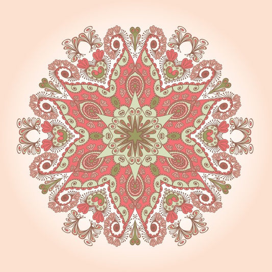 Mint peach mandala