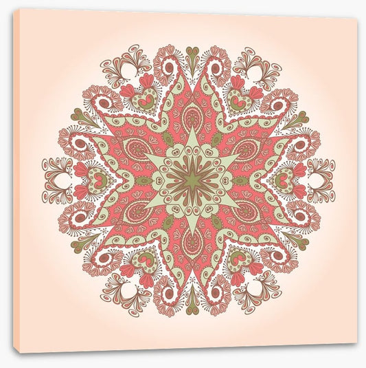 Mint peach mandala