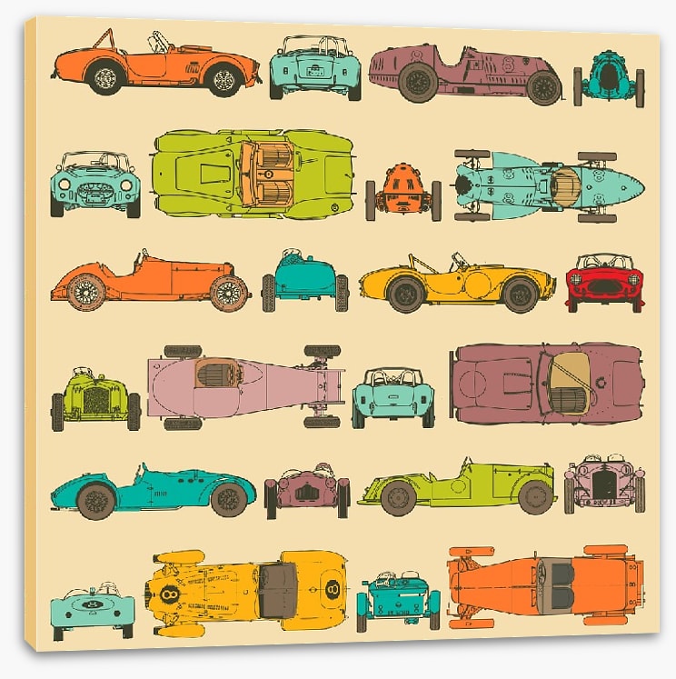 Retro racing cars