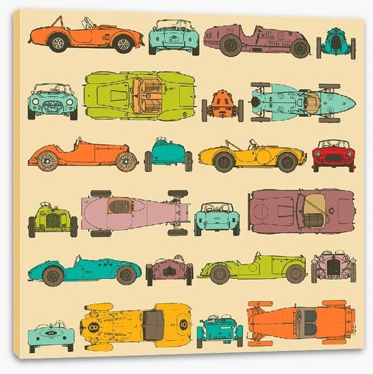 Retro racing cars