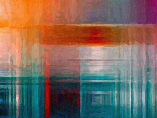 Orange on aquamarine