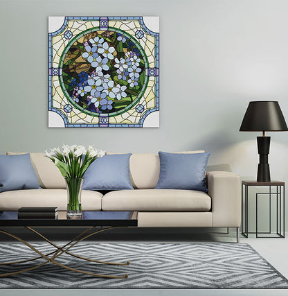Blue forget-me-not art nouveau