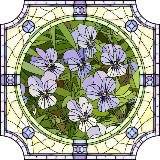 Purple pansy art nouveau