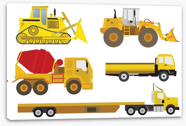Trucks and diggers