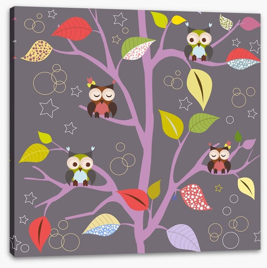 Fairytale tree with owls