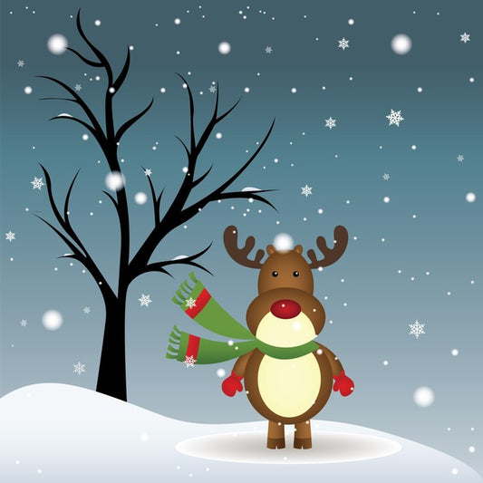 Rudolph in the snow