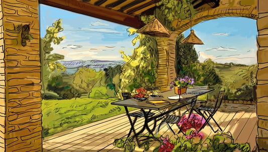 Lunching over the Tuscan hills