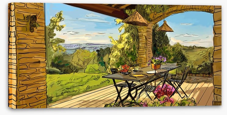 Lunching over the Tuscan hills