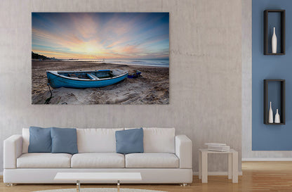 Fishing boat at sunrise