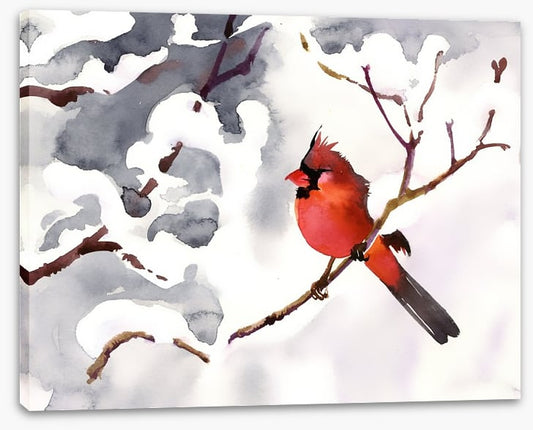 Red snow bird