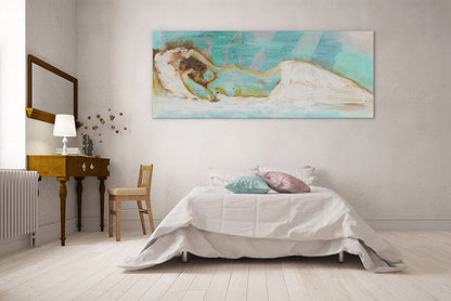 Sleeping nude in blue