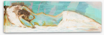 Sleeping nude in blue