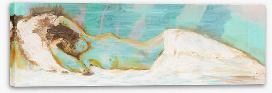 Sleeping nude in blue