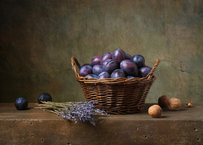 Plums in a basket