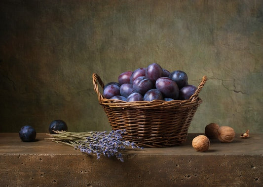 Plums in a basket