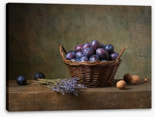 Plums in a basket