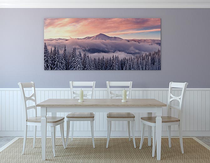 Soft mountain sunrise