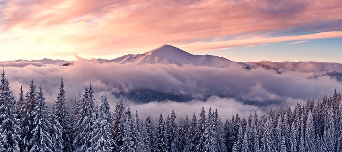 Soft mountain sunrise