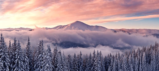 Soft mountain sunrise
