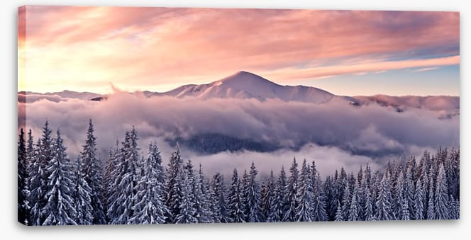 Soft mountain sunrise