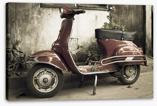 Retro red moped