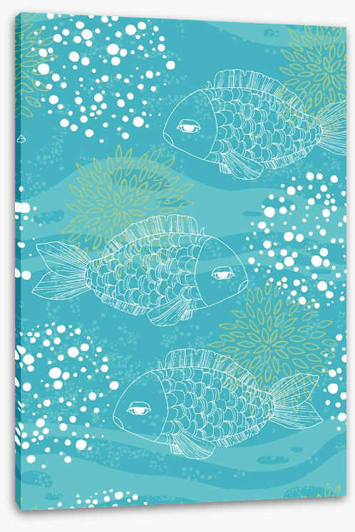 Fishes through the coral