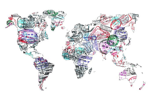 Passport stamp map