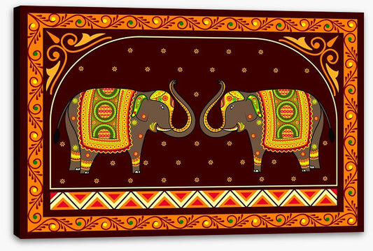Decorated elephants