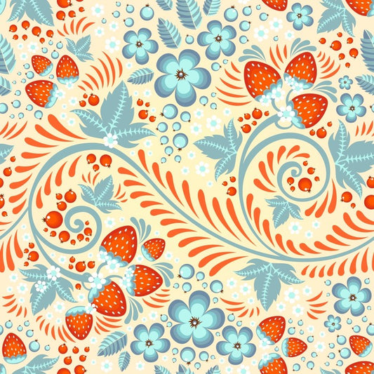 Strawberries and leaves