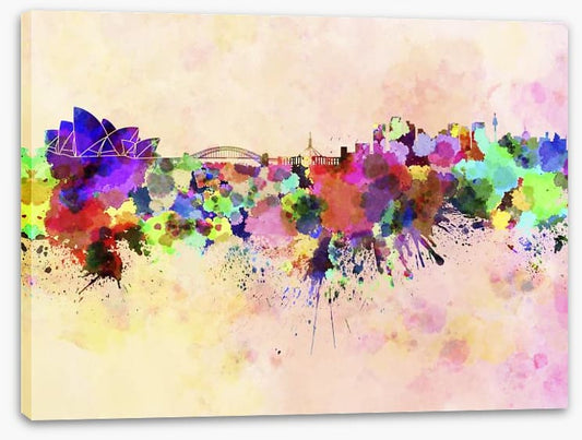 Sydney skyline watercolour