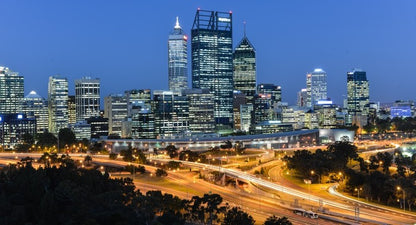 Perth skyline at dusk