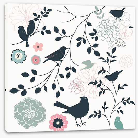 Birds and flowers