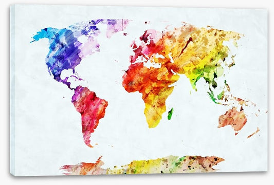 Rainbow watercolour map