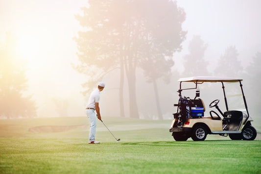 Golfer in the mist