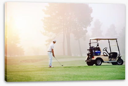 Golfer in the mist