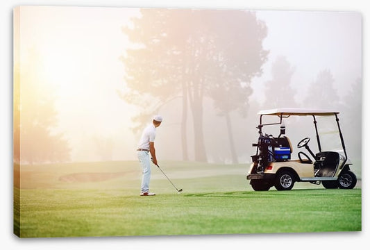Golfer in the mist