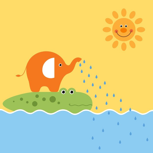 Elephant and croc