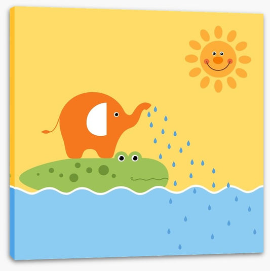 Elephant and croc