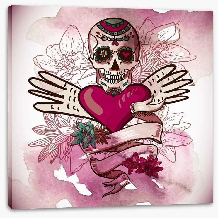 Sugar skull with flowers