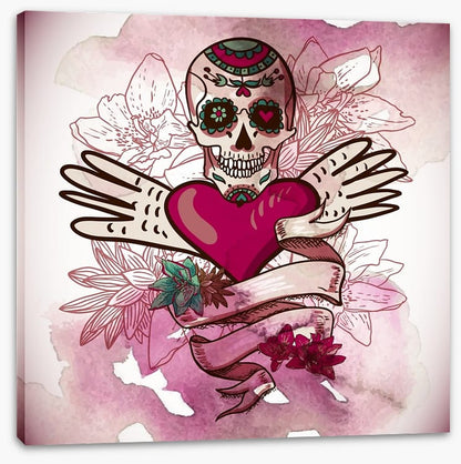 Sugar skull with flowers