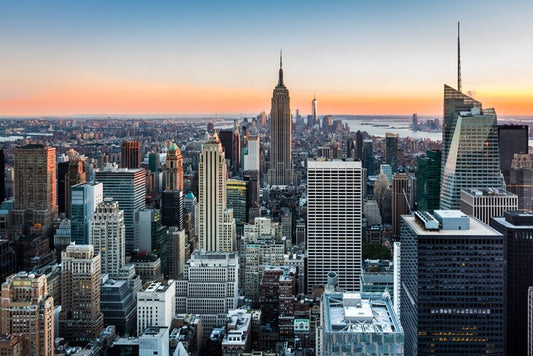 New York skyline at sunset